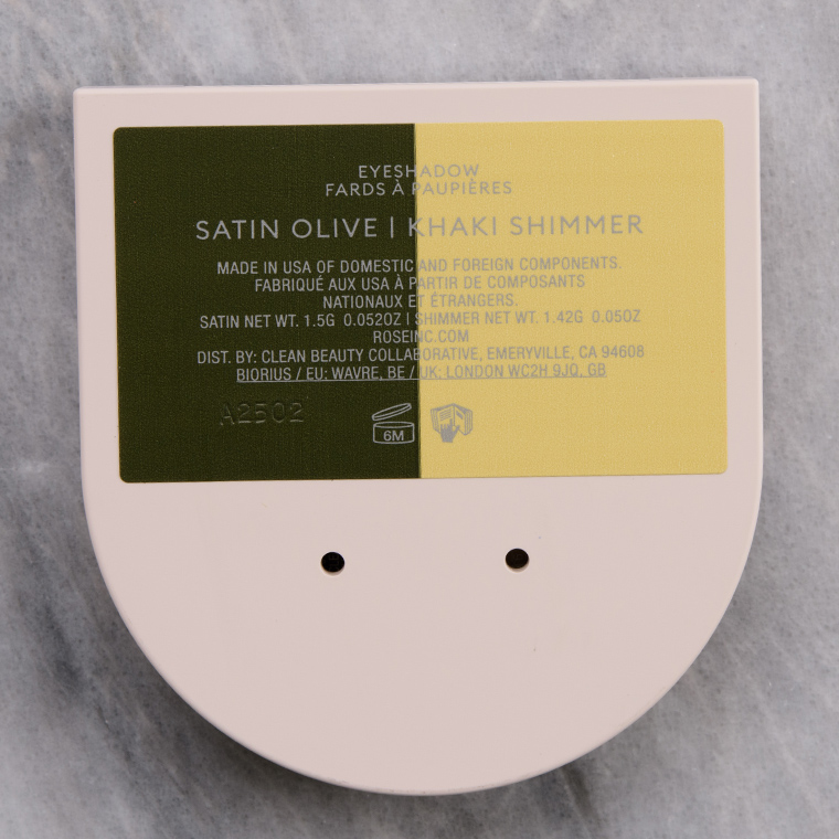 Rose Inc Satin Olive/Khaki Shimmer Satin & Shimmer Duet Eyeshadow