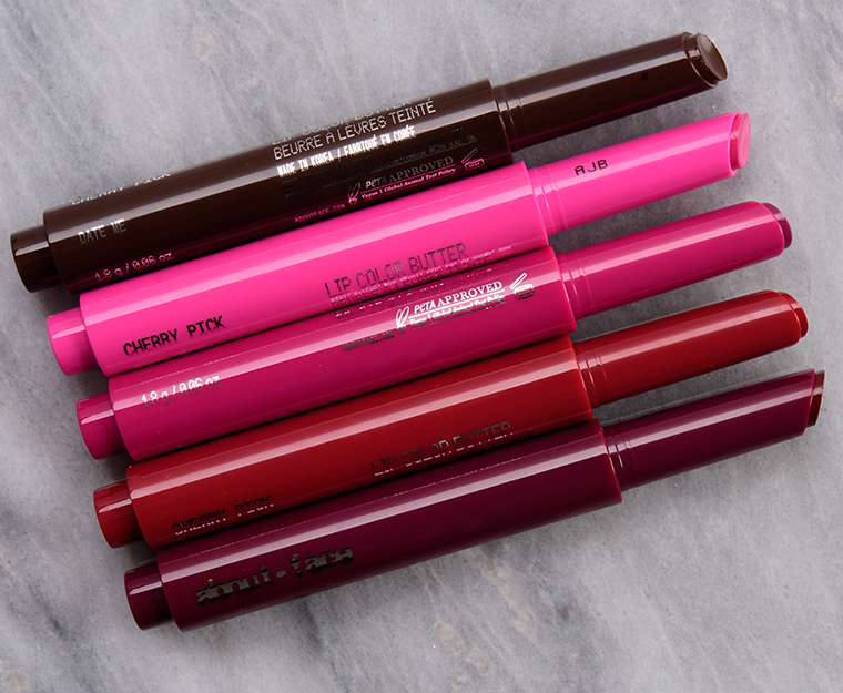 About Face Cherry Pick Lip Color Butter Swatches (x10)