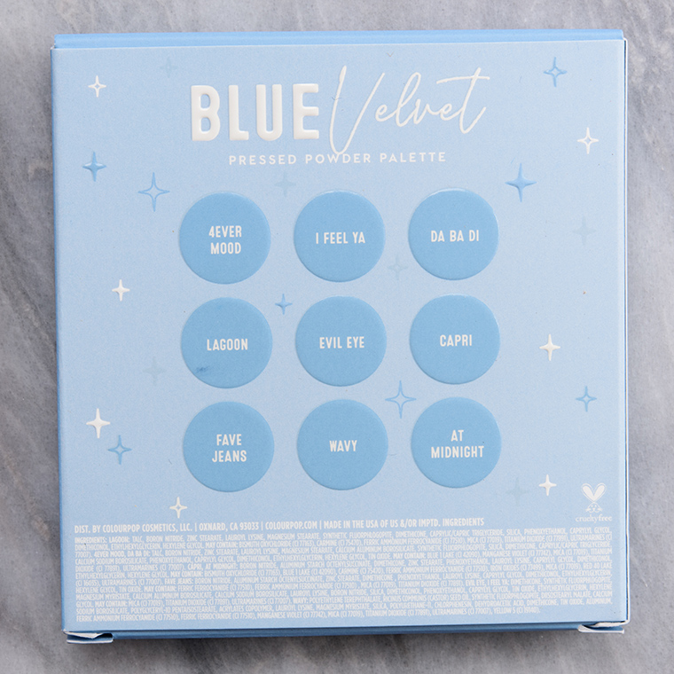 ColourPop Blue Velvet 9-Pan Pressed Powder Palette