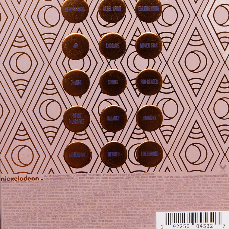 ColourPop The Legend of Korra 15-Pan Shadow Palette