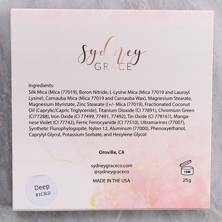 Sydney Grace Luminous Light (Deep) Face Palette