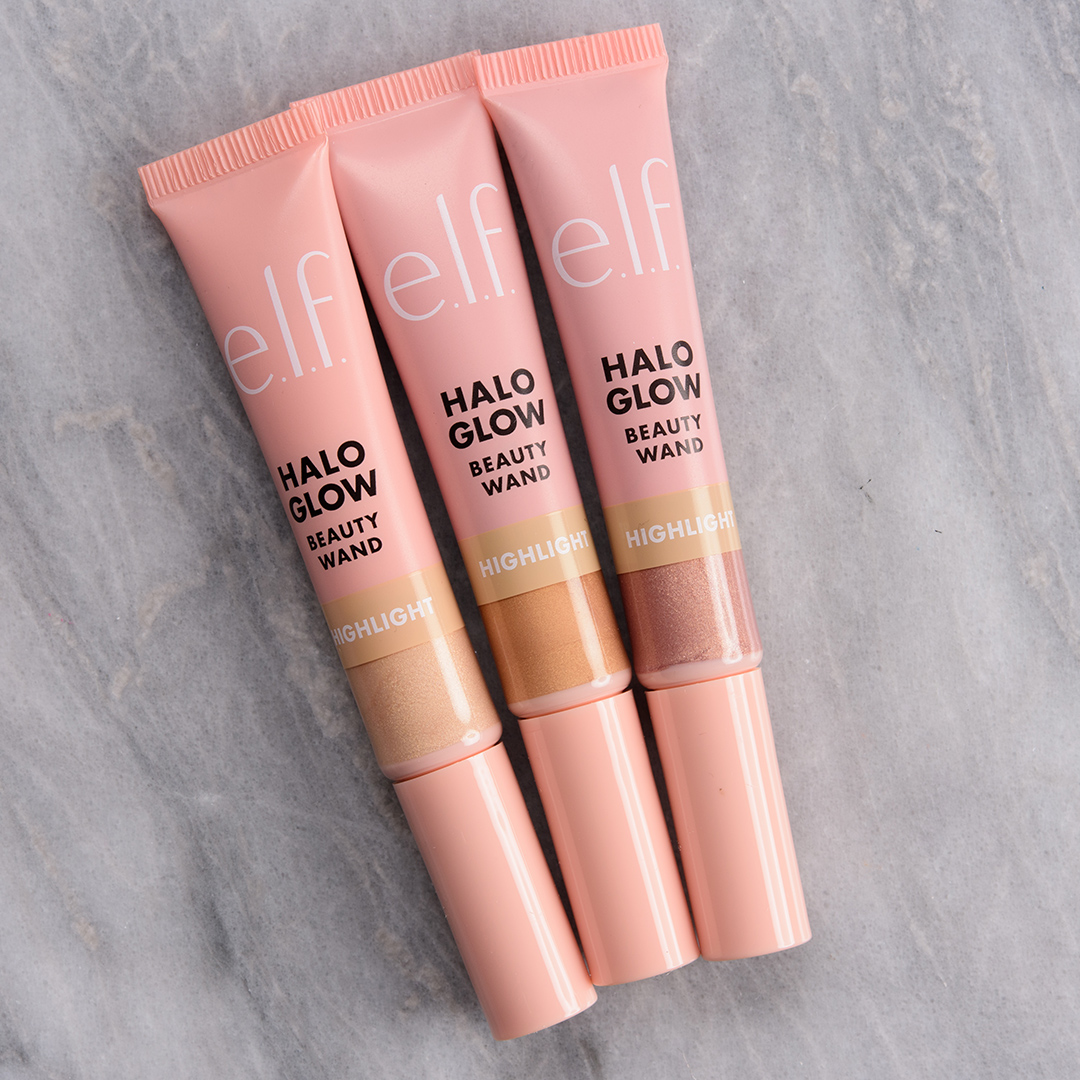 elf Halo Glow Contour, Highlight, Blush Beauty Wand Swatches