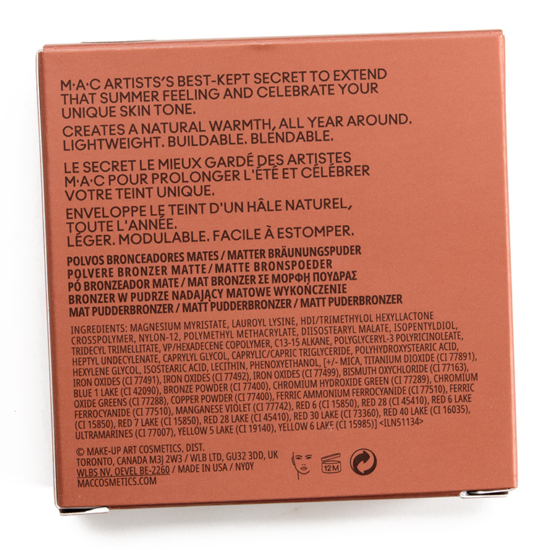 MAC Sunstruck Matte Bronzer Swatches