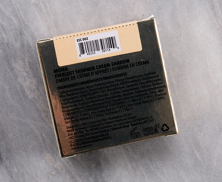 Moira Champagne Kiss Everlust Shimmer Cream Shadow