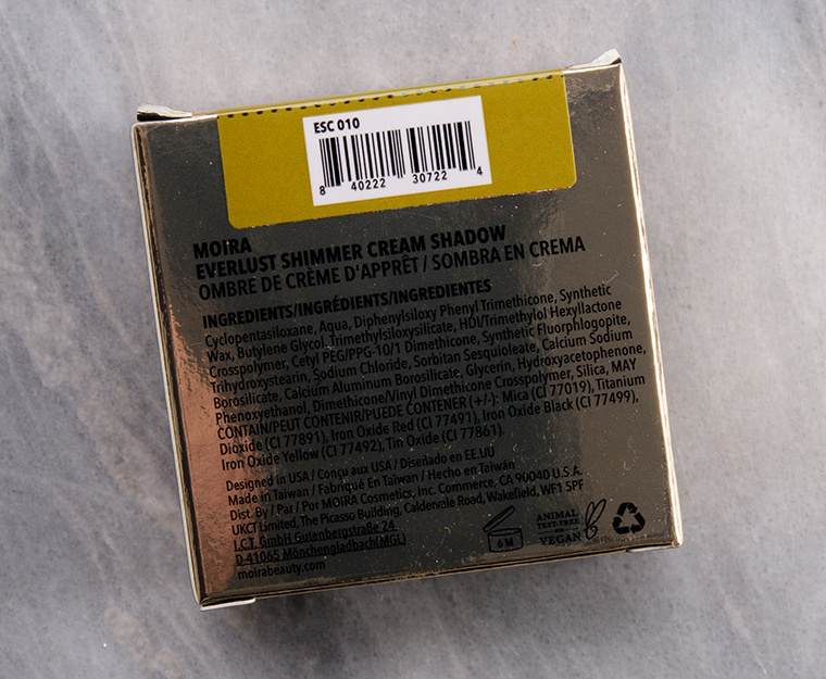 Moira Olive Grove Everlust Shimmer Cream Shadow
