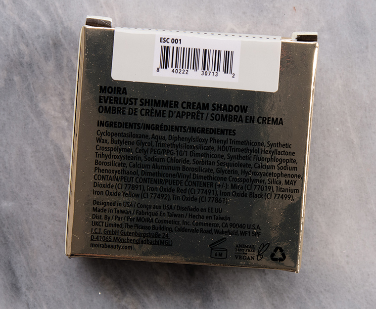 Moira Pearl White Everlust Shimmer Cream Shadow