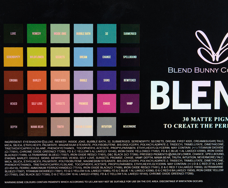 Blend Bunny 30Shade Eye and Face Palette • Eye Palette Review & Swatches