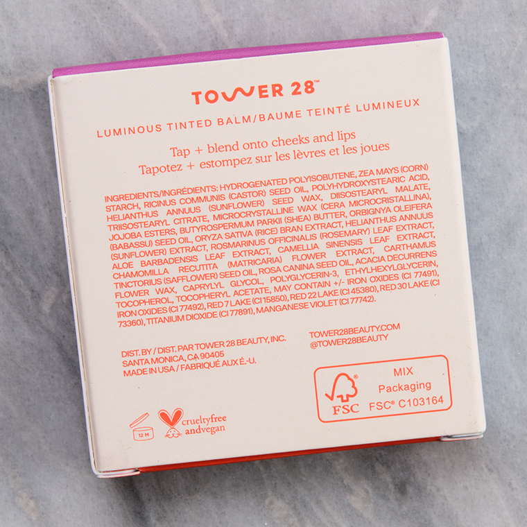 Tower 28 Party Hour BeachPlease Lip + Cheek Tinted Balm