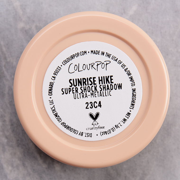 ColourPop Sunrise Hike Super Shock Shadow