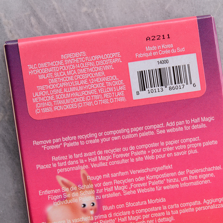 Half Magic Pink Mushroom Cheek Fluff Soft Blur Cream Blush