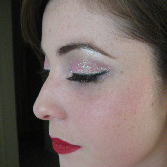 Glittery Eyes and Red Lips