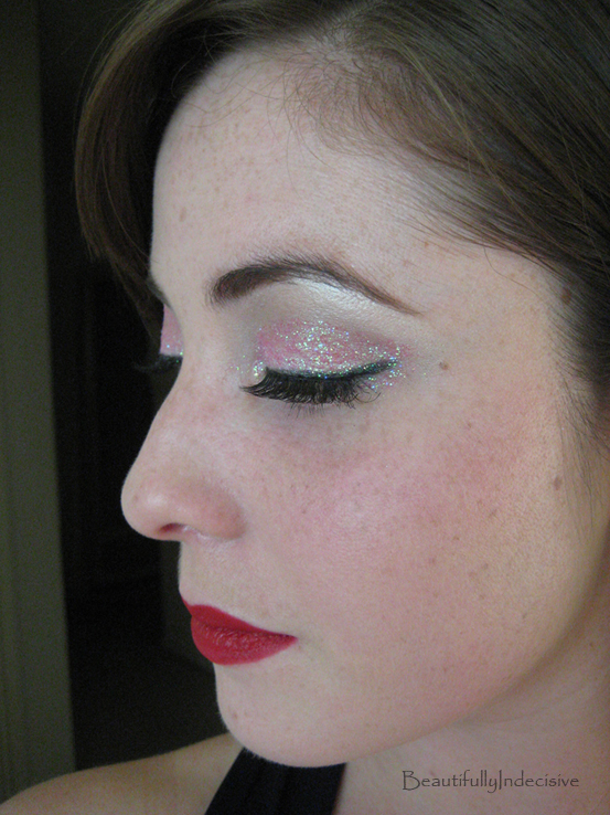 Glittery Eyes and Red Lips