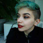 Dark Red Lips and Winged Liner