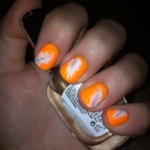 Orange Feather Nails