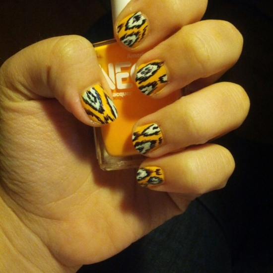 Neon IKAT Nails