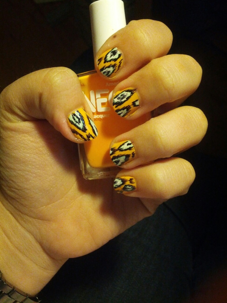 Neon IKAT Nails