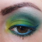 Tropical Green Gradient With Blue Eyliner