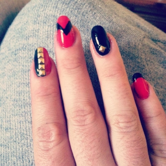 Red, Black, and Studded All Over