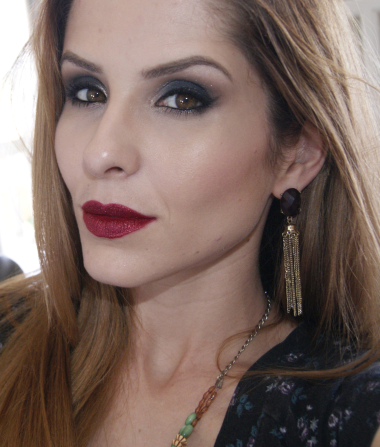 Blue and Red Glitter Lips
