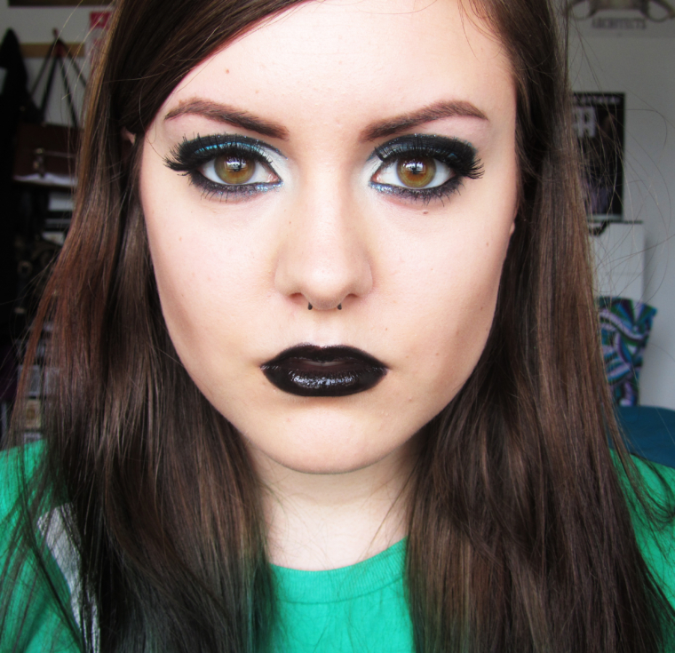 Crescent Moon Cut Crease With Blue Glitter