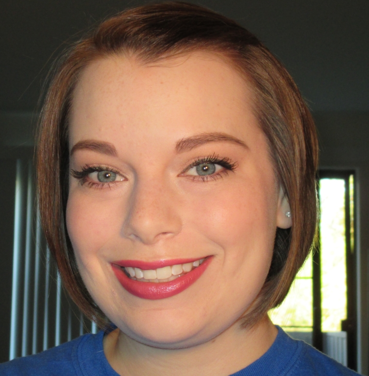 Peach and Green Eye Look