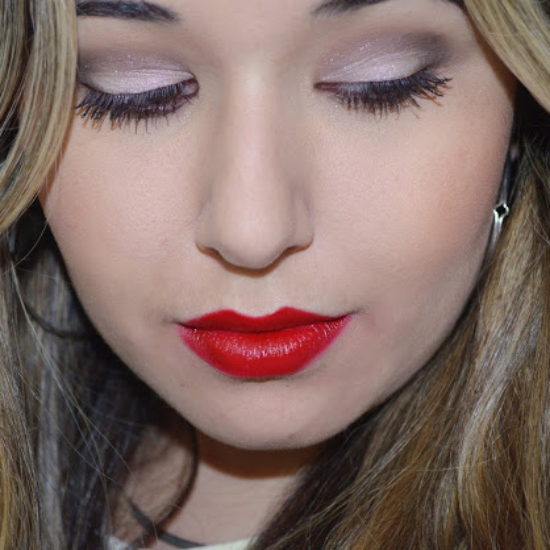 Clear Eye and Red Lipstick