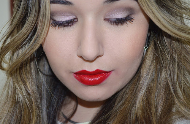 Clear Eye and Red Lipstick