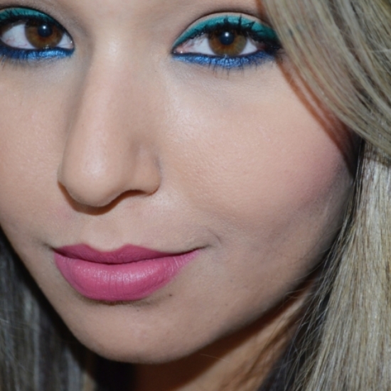 Green With Blue Eyeliner