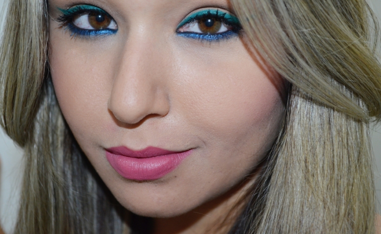 Green With Blue Eyeliner
