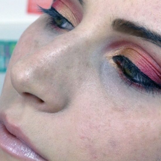 Red and Gold Cut Crease