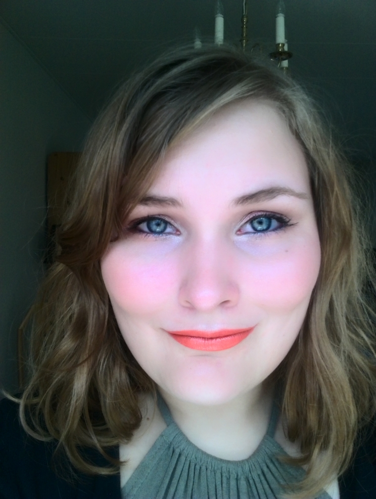 Soft Pink Eyes and Orange Lip