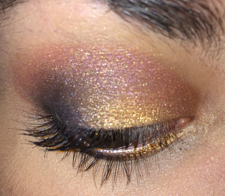 Gold and Navy Smokey Eye