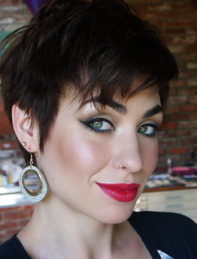 Classic Red Lips and Winged Eyeliner