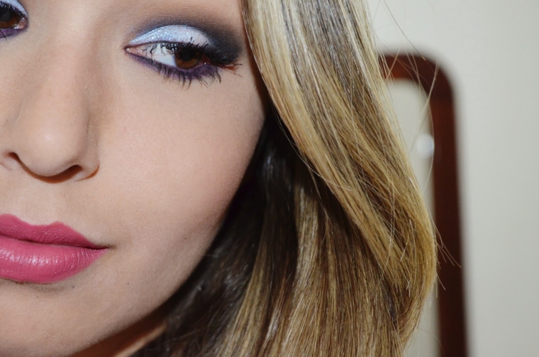 Lilac with Glitter Makeup and Orchic Lipstick