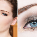 Taupe & Golden Glitter Eyes with Berry Lips