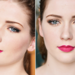 Taupe & Golden Glitter Eyes with Berry Lips