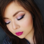 Lilac Eyes and Bold Pink Lips