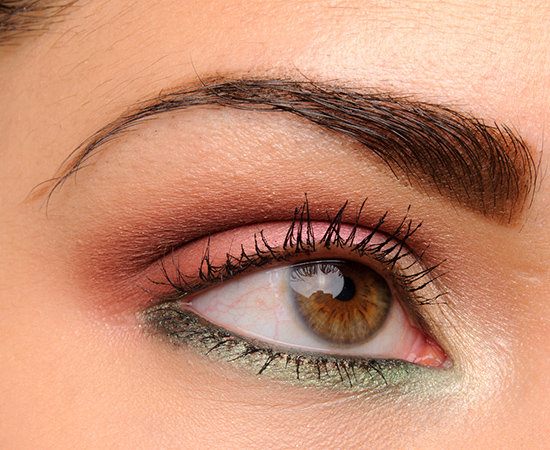 Pretty Pinks with Green Eyeliner