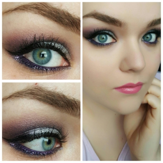 Metallic Silver and Purple Glitter