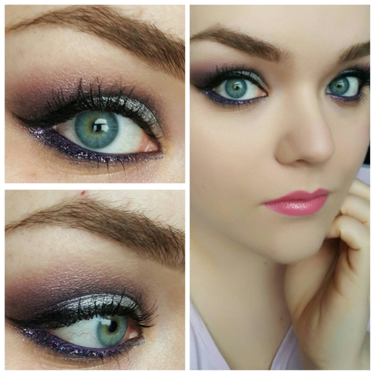 Metallic Silver and Purple Glitter
