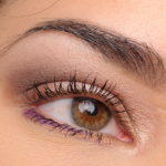 Warm, Neutral Eye with Purple Eyeliner