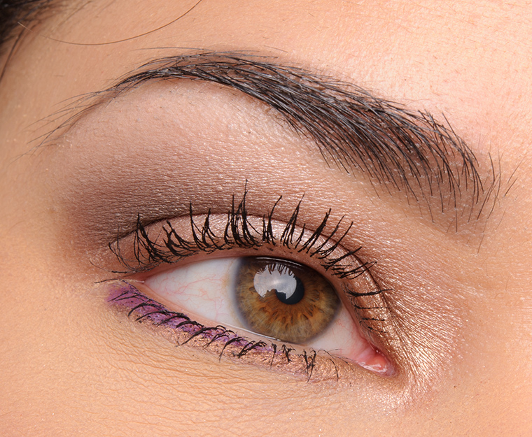 Warm, Neutral Eye with Purple Eyeliner