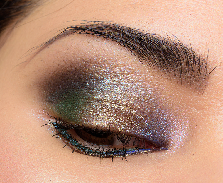 A Glittery, Galactic Look featuring Blue and Green