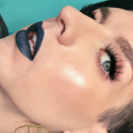 Dark lip and dramatic highlight