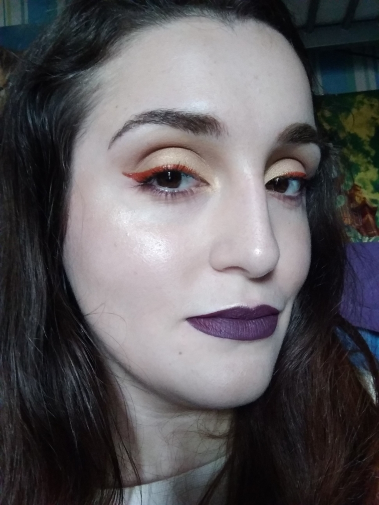 Orange and plum makeup