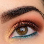 A Gold, Copper, & Brown with Pop of Teal using Wet 'n 'Wild Not a Basic Peach