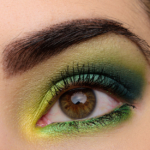 A Vibrant Chartreuse, Teal, & Blue Eye with Make Up For Ever Artist Color Shadow