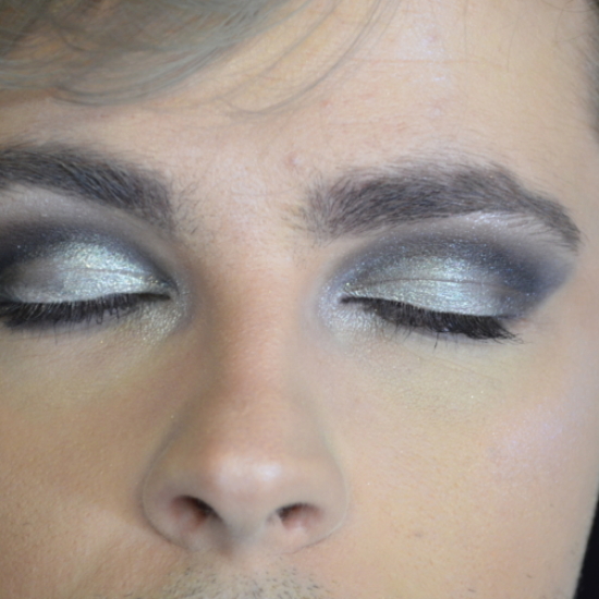 Black-White-Silver DRAMATIC Smokey Eye