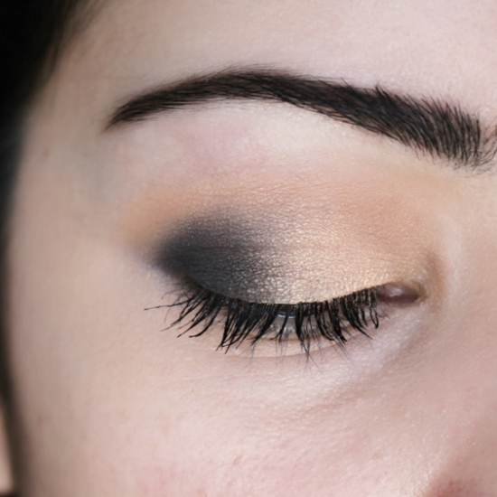 Gold and Dark Grey Smokey eye