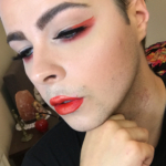Red, smokey liner AND FAUX Freckles